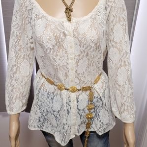 Lucky Brand lace top EUC